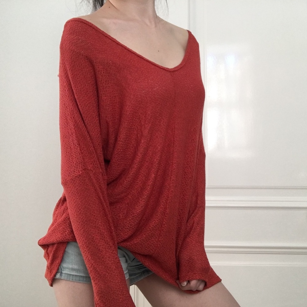 Free People Knit Top-Rust-small,Med,Large